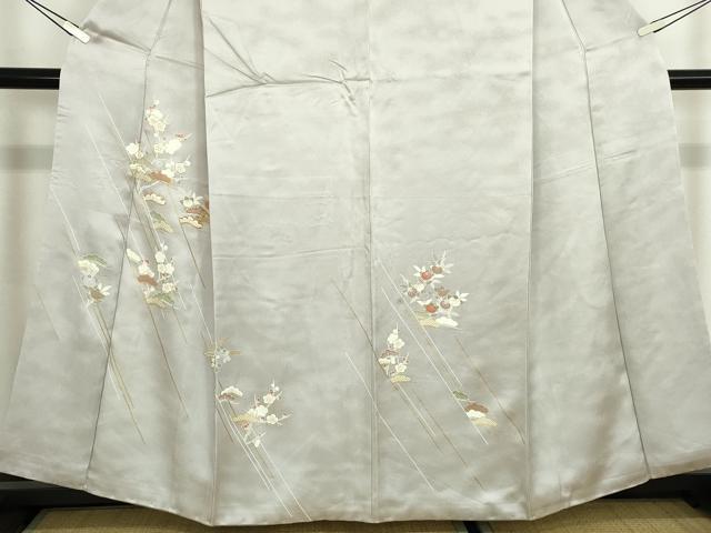 平和屋着物●訪問着 駒刺繍 枝梅松文 金彩 正絹 逸品 DABA9242qa