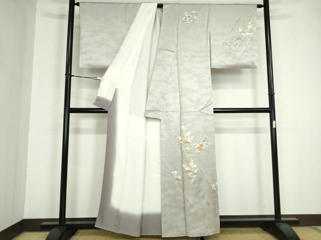 平和屋着物●訪問着 駒刺繍 枝梅松文 金彩 正絹 逸品 DABA9242qa