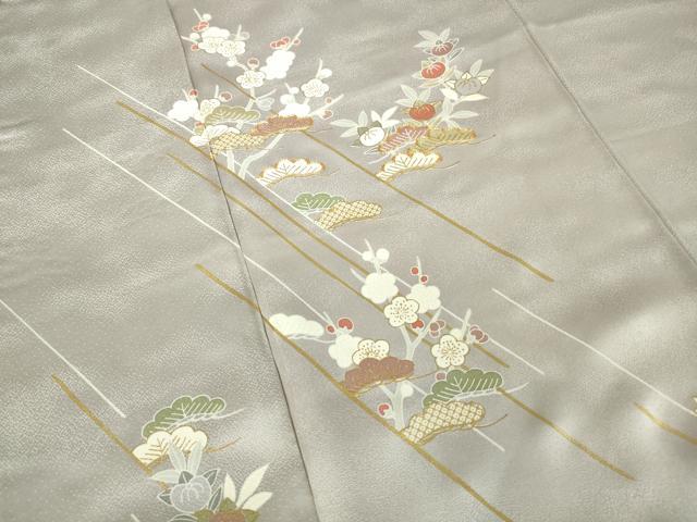平和屋着物●訪問着 駒刺繍 枝梅松文 金彩 正絹 逸品 DABA9242qa
