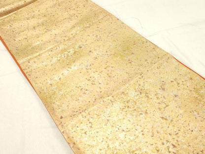 平和屋着物◎六通柄袋帯 霞文 引箔 正絹 逸品 DABA9471qa