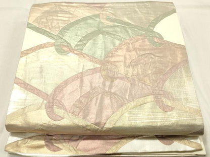 平和屋着物◎六通柄 京袋帯 幾何学文 金銀糸 正絹 逸品 DABA9472qa