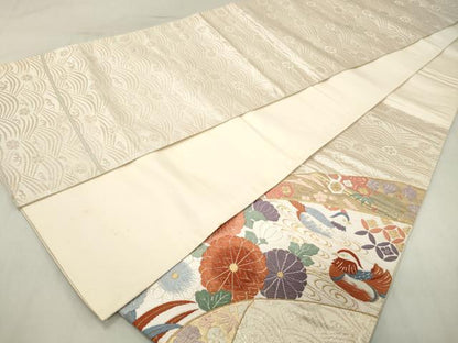 平和屋着物◎太鼓柄袋帯　唐織　名所づくし文　金銀糸　正絹　逸品　DABA9492qa