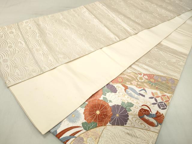 平和屋着物◎太鼓柄袋帯　唐織　名所づくし文　金銀糸　正絹　逸品　DABA9492qa