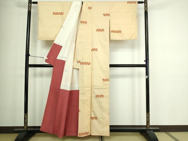 平和屋着物■上質な紬 唐草文 正絹 逸品 DABA9758sf