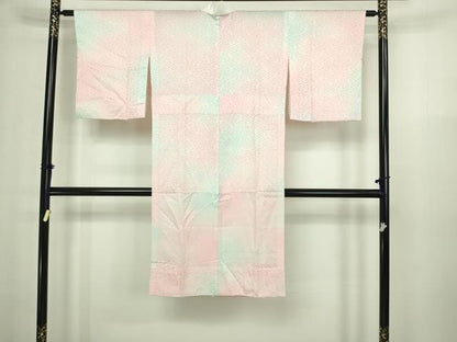 平和屋着物■長襦袢 無双仕立て 紗綾形地紋 暈し染め 正絹 逸品 DABA9796sf