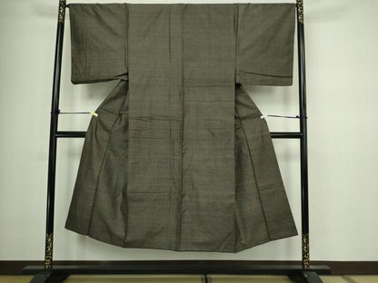 平和屋着物■男性 紬 横段文 正絹 逸品 DABA9814sf