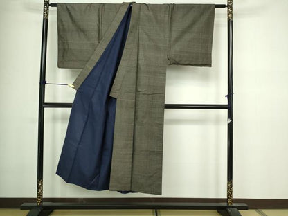 平和屋着物■男性 紬 横段文 正絹 逸品 DABA9814sf