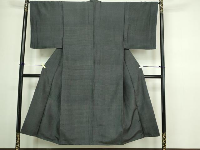 平和屋着物■男性　紬　横段文　正絹　逸品　DABA9815sf