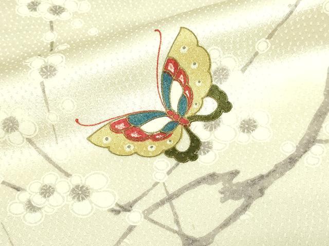 平和屋着物■上質な小紋 枝垂れ桜舞蝶文 金彩 正絹 逸品 DABA9841sf