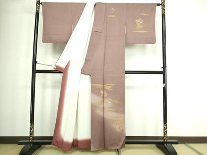 平和屋着物■訪問着 御所車花文 暈し染め 金彩 正絹 逸品 DABA9848sf