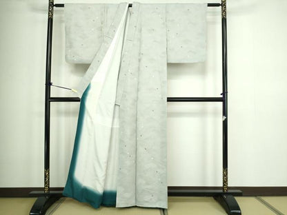 平和屋着物■上質な小紋 絞り 雲重ね亀甲文 正絹 逸品 DABA9897sf
