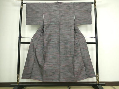 平和屋着物■上質な紬 横段文 正絹 逸品 DABA9911sf