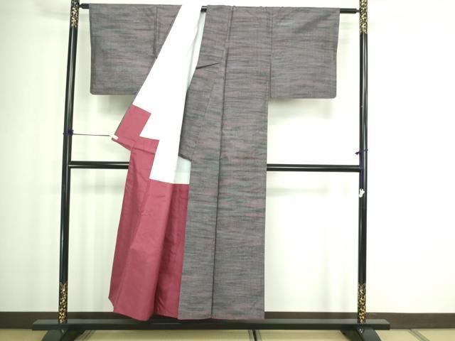 平和屋着物■上質な紬 横段文 正絹 逸品 DABA9911sf