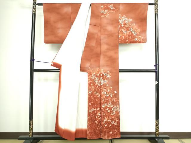 平和屋着物■訪問着 草花文 暈し染め 正絹 逸品 DABA9913sf
