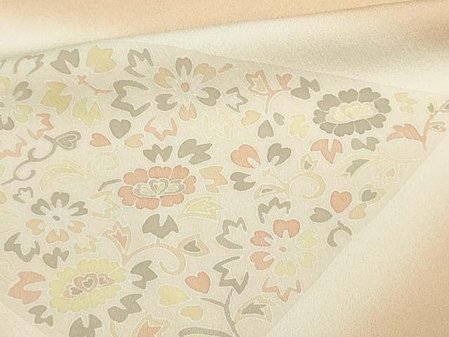 平和屋着物■訪問着 刺繍 更紗花鳥文 暈し染め 正絹 逸品 DABA9921sf