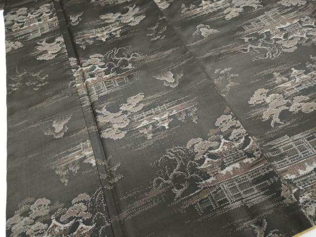 平和屋着物○本場大島紬 7マルキ 総絣 風景樹林文 正絹 逸品 DABB0009ud