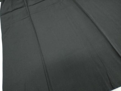 平和屋着物●男性　黒紋付　長羽織セット　羽裏：鷹　正絹　逸品　DABB0011ud