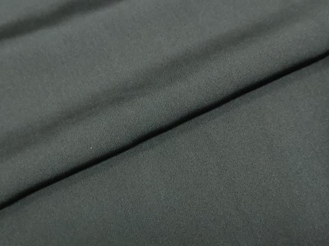 平和屋着物●男性　黒紋付　長羽織セット　羽裏：鷹　正絹　逸品　DABB0011ud