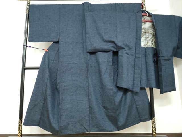 平和屋着物●男性　紬　アンサンブル　霞文　正絹　逸品　DABB0012ud