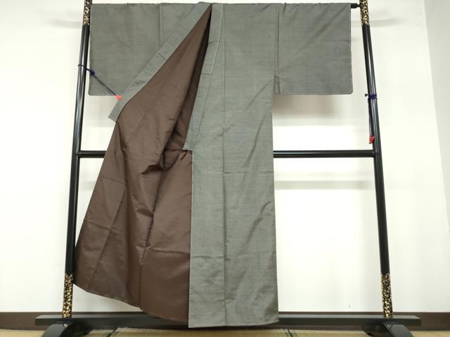 平和屋着物●男性　本場大島紬　アンサンブル　長羽織　120亀甲　総詰め　キングサイズ　正絹　逸品　未使用　DABB0013ud