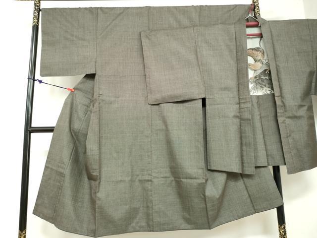 平和屋着物●男性　本場大島紬　アンサンブル　7マルキ　羽裏：鷹　正絹　逸品　DABB0015ud