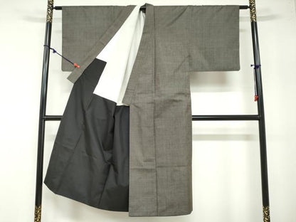 平和屋着物●男性　本場大島紬　アンサンブル　7マルキ　羽裏：鷹　正絹　逸品　DABB0015ud