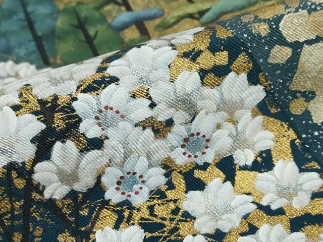 平和屋着物○訪問着 螺鈿 流水遠山風景文 暈し染め 金銀彩