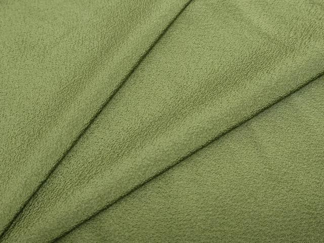 平和屋着物●上質な色無地　草色　正絹　逸品　DABB0042ud
