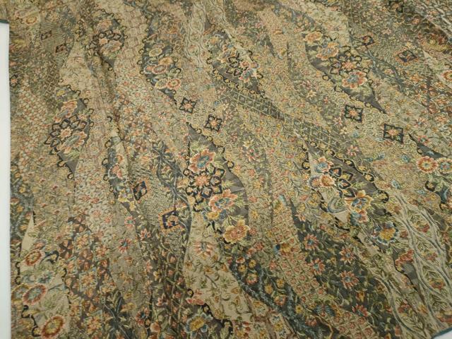 平和屋着物○二代目更甚 江戸更紗 小紋 花鳥文 鬼しぼ縮緬