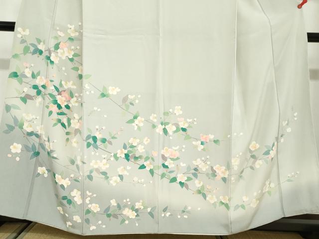 平和屋着物●訪問着 友禅 作家物 枝椿文 暈し染め 正絹 逸品 DABB0056ud