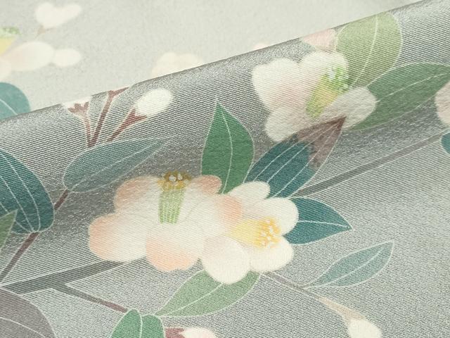 平和屋着物●訪問着 友禅 作家物 枝椿文 暈し染め 正絹 逸品 DABB0056ud