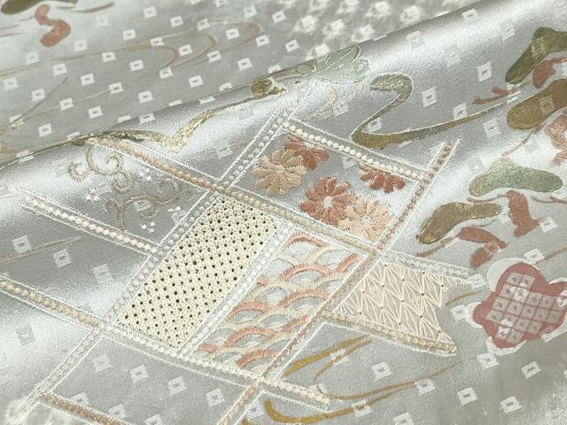 平和屋着物○中国三大刺繍 スワトウ刺繍 汕頭刺繍 訪問着 絞り 吉祥