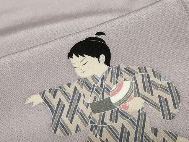 平和屋着物○十日町友禅作家 関口遼一 訪問着 童子遊び 正絹 逸品