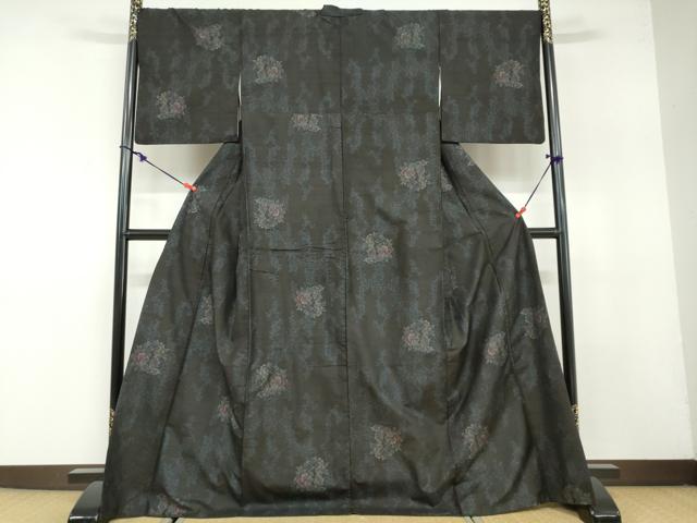平和屋着物●本場大島紬　9マルキ　花蝶文　正絹　逸品　DABB0100ud