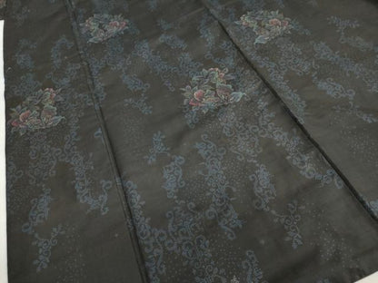 平和屋着物●本場大島紬　9マルキ　花蝶文　正絹　逸品　DABB0100ud