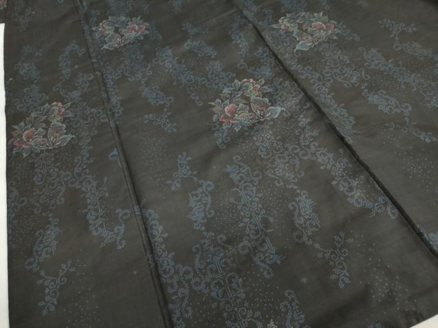 平和屋着物●本場大島紬　9マルキ　花蝶文　正絹　逸品　DABB0100ud
