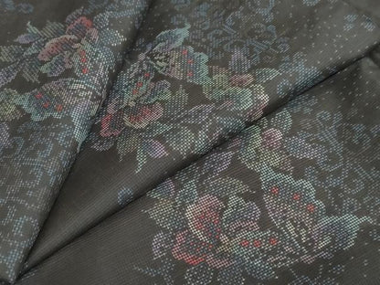 平和屋着物●本場大島紬　9マルキ　花蝶文　正絹　逸品　DABB0100ud