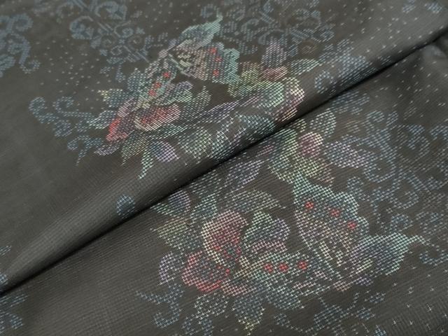 平和屋着物●本場大島紬　9マルキ　花蝶文　正絹　逸品　DABB0100ud
