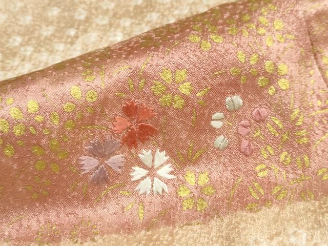 平和屋着物●訪問着　絞り　刺繍　草花文　金彩　正絹　逸品　DABB0112ud