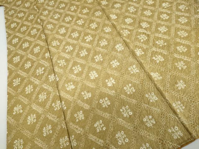 平和屋着物○上質な小紋 絞り 菱文 正絹 逸品 DABB0113ud