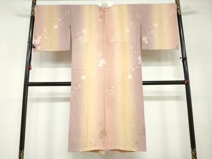 平和屋着物●長襦袢　袷　流水舞桜地紋　暈し染め　さが美扱い　正絹　逸品　DABB0115ud