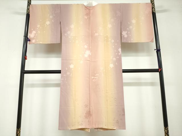 平和屋着物●長襦袢　袷　流水舞桜地紋　暈し染め　さが美扱い　正絹　逸品　DABB0115ud