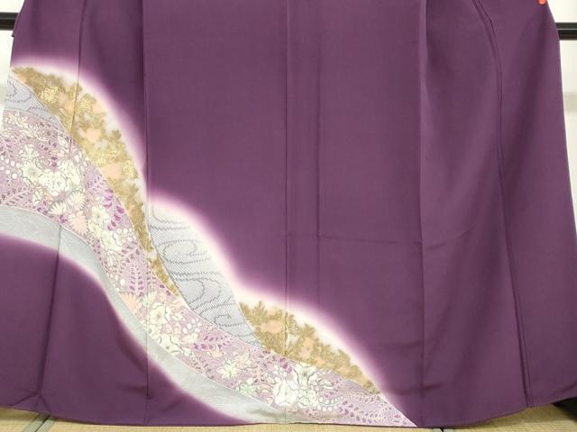 平和屋着物●訪問着　辻が花　暈し染め　金彩　正絹　逸品　DABB0117ud