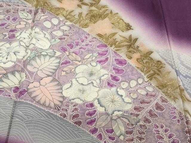平和屋着物○訪問着 辻が花 暈し染め 金彩 正絹 逸品 DABB0117ud
