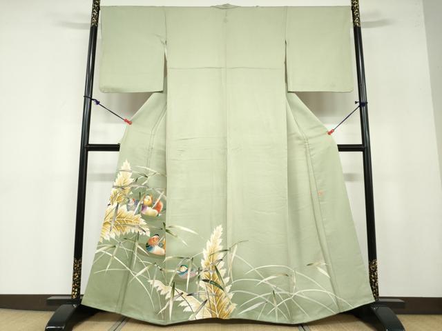 平和屋着物□豪華色留袖 駒刺繍 雲取り風景花文 金彩 正絹