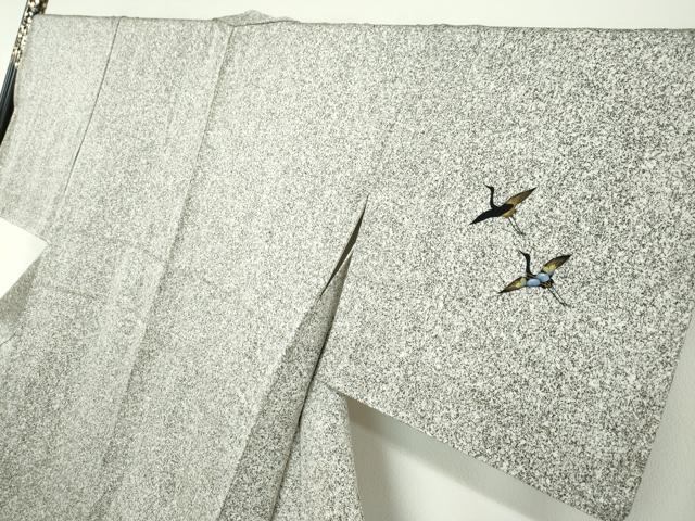 平和屋着物○訪問着 流水飛鶴草花文 たたき染め 金彩 やまと誂