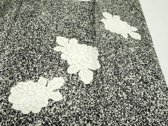 平和屋着物●訪問着　駒刺繍　草花文　たたき染め　銀彩　正絹　逸品　DABB0122ud 平和屋着物○訪問着 駒刺繍 草花文 たたき染め 銀彩 正絹 逸品