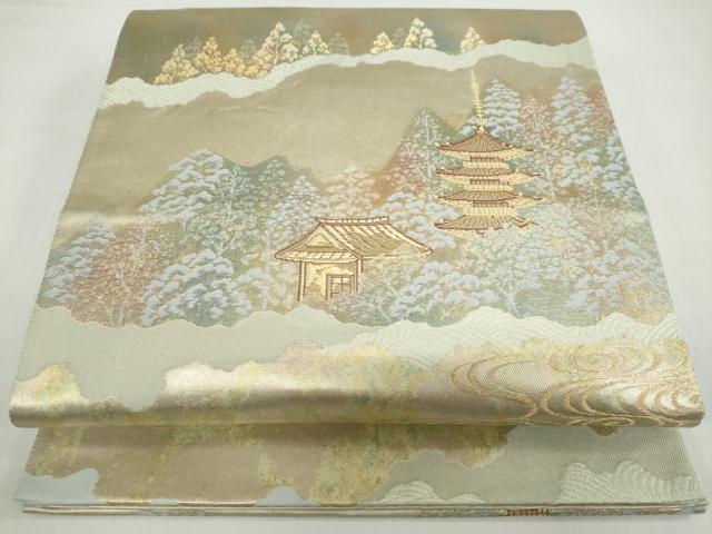 平和屋着物◎六通柄袋帯　京洛　平安建都千二百年　金糸　正絹　逸品　DABB0224ud
