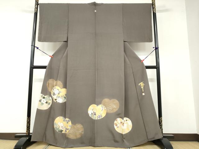 平和屋着物●豪華色留袖 作家物 草花文 金彩 正絹 逸品 DABB0296ud