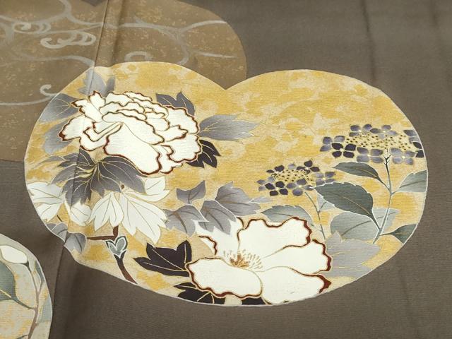 平和屋着物●豪華色留袖 作家物 草花文 金彩 正絹 逸品 DABB0296ud